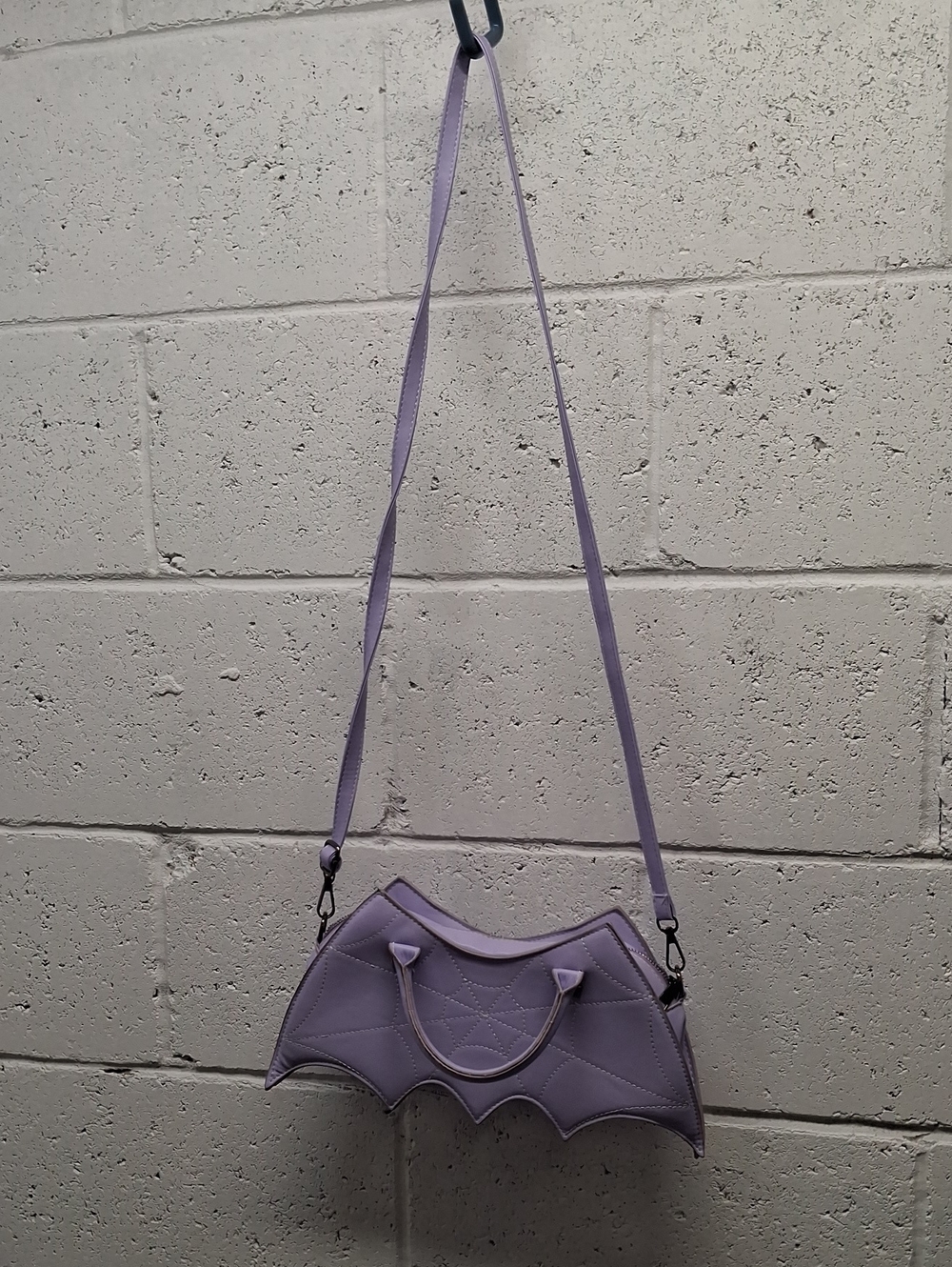 Lavender Bat wing Shoulder bag,PU Spider Web Crossbody Handbag - Picture 2 of 6